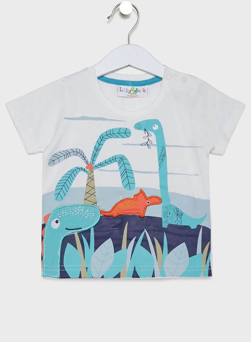 lily and jack Infant Button Down Shirt + Color Block Shorts Set