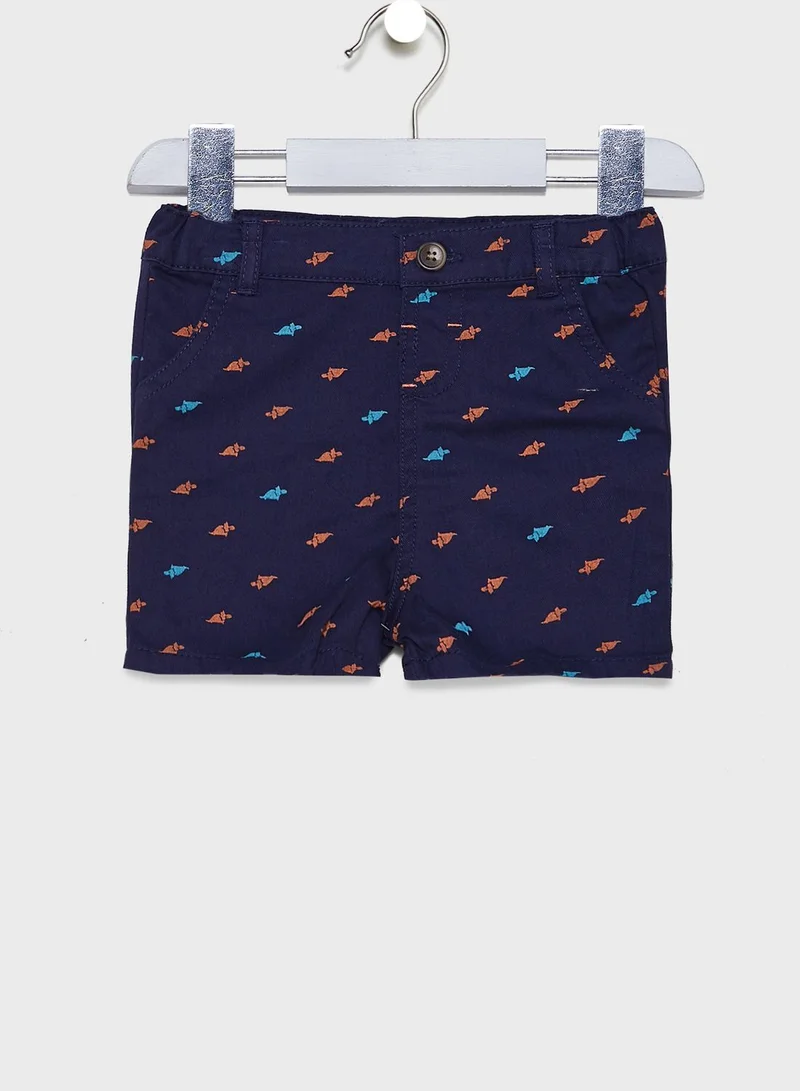 lily and jack Infant Button Down Shirt + Color Block Shorts Set