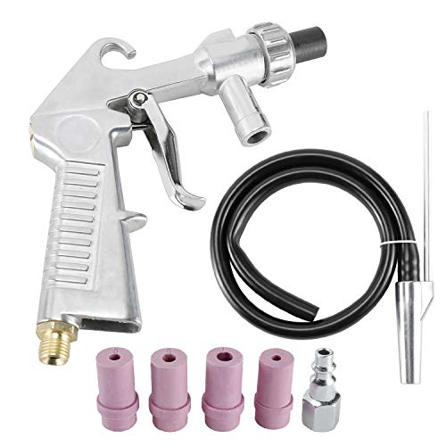 YaeKoo Sandblaster Kit Air Siphon Feed Gun Nozzle Rust Remove Abrasive with 4Pcs Ceramic Nozzle Tips for Sandblast Cabinets - Image 1
