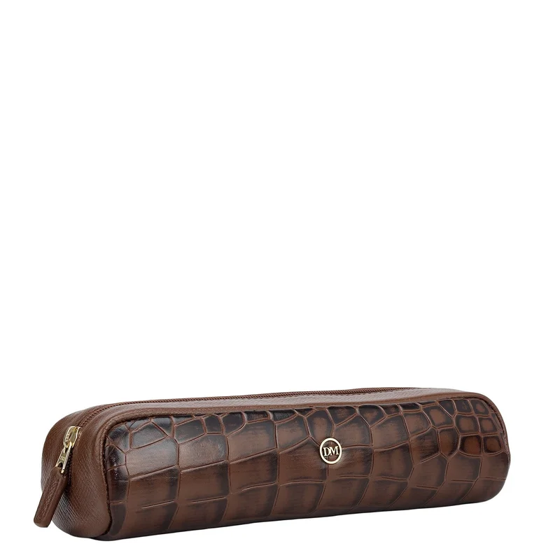 دا ميلانو Croco Franzy Leather Multi Pouch - Date