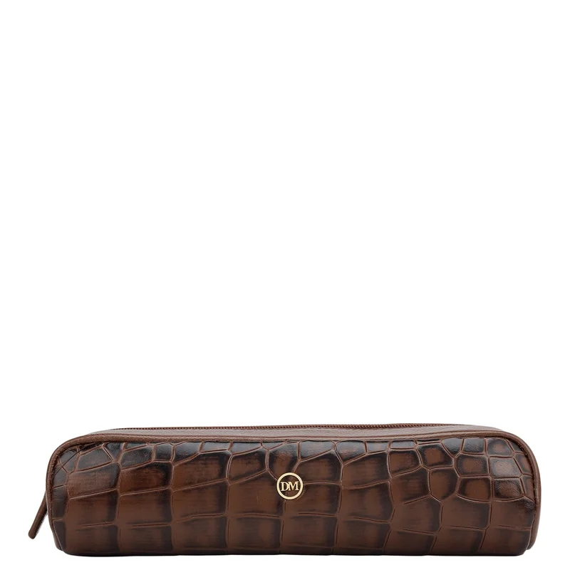 Croco Franzy Leather Multi Pouch - Date