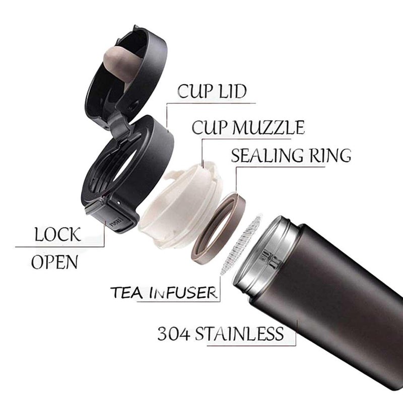 Stainless Steel Thermal Mug with Flip Lid Travel Mug 300ml - Image 3