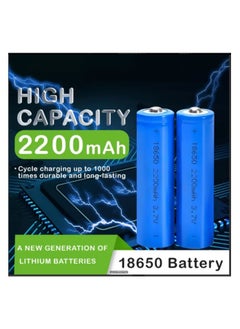 ION 5 pcs 18650 rechargeable battery, 3.7V, 2200mAh, USB charging, button head, for headlights, fans, solar lights, flashlights, home appliances, travel  - Image 3