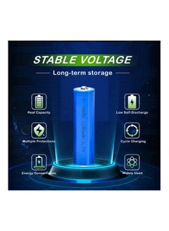 ION 5 pcs 18650 rechargeable battery, 3.7V, 2200mAh, USB charging, button head, for headlights, fans, solar lights, flashlights, home appliances, travel  - Image 2