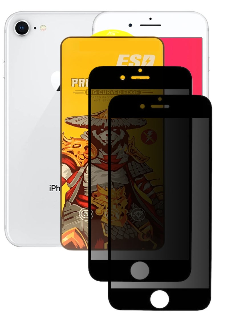 ESD 2 Pieces Tempered Dustproof Privacy Glass Screen Protector Compatible For iPhone 8 - Image 1