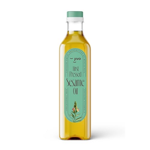 Jivo First Pressed Sesame Oil | 1L Bottle | Gingelly Oil | Contains MUFA (oleic acid) and Omega-6 PUFA (linoleic acid) | Natural Antioxidants (Lignans) | Ideal for Cooking - Image 1
