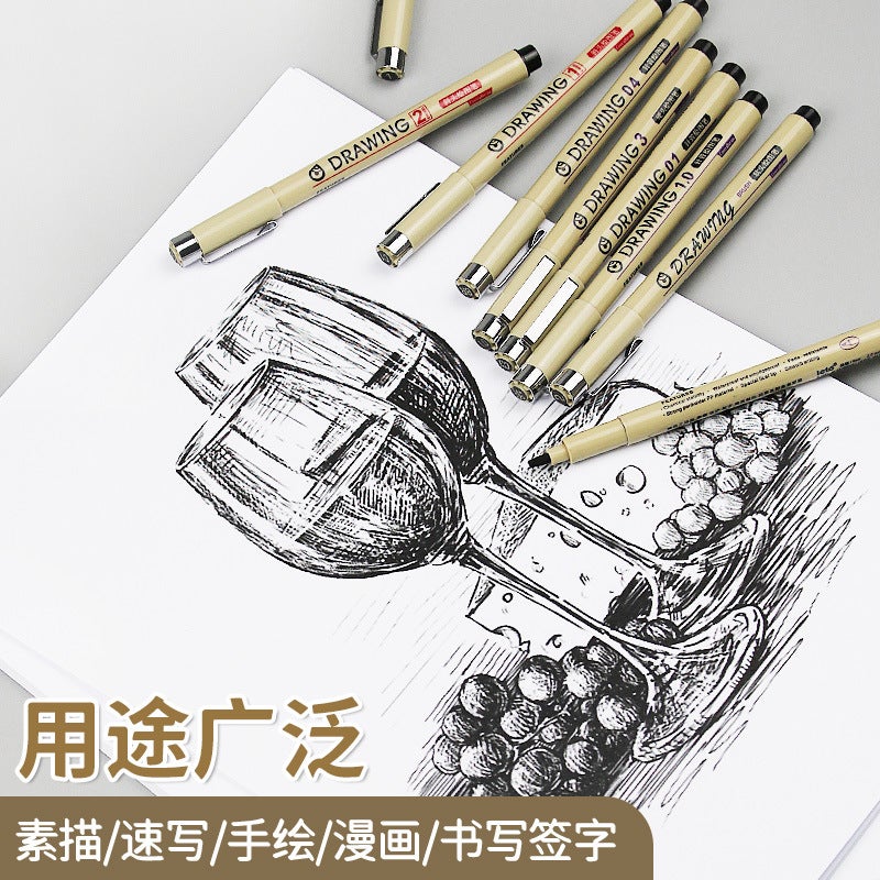 Needle Pen Cherry Blossom With Gouline Pen Art Cartoon Drawing Special Marker Pen Hand-Painted Design Pen Suit - Image 3