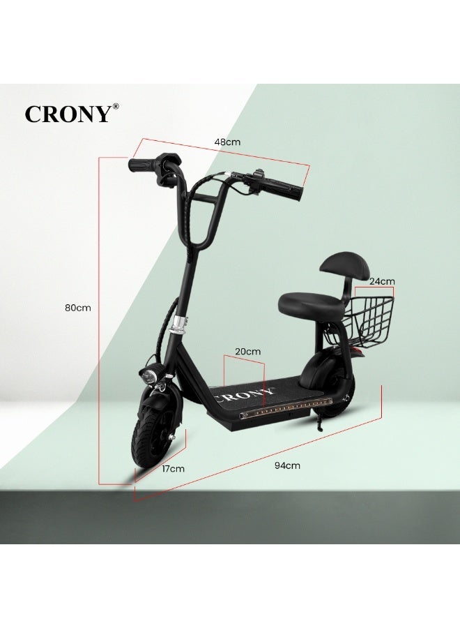 Crony JL005-03 Mini Harley Electric Scooter for Adults & Kids, 250W Brushless Motor, 36V Battery, Foldable Portable E-Scooter with LED Headlamp, Drum Brakes, Rear Luggage Tray, Compact Urban Commuter Electric Scooter for Short Trips - Image 2