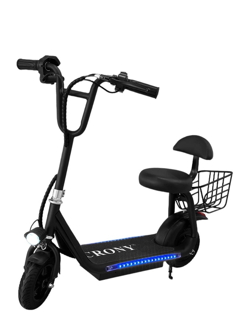 كروني JL005-03 ميني هارلي سكوتر كهربائي قابل للطي للبالغين والأطفال، محرك بدون فرش 250 واط، بطارية 36 فولت، مصباح LED، فرامل أسطوانية، مع حامل أمتعة، سكوتر تنقل حضري خفيف ومحمول - Image 1