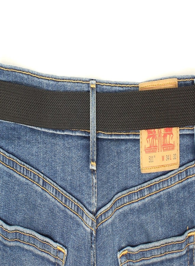 BC Belts حزام بي سي رفيع من نسيج شبكي مزدوج بإبزيم على شكل حرف D بعرض 1.25 بوصة مع طرف معدني بلون موحد (مقاس XL - أسود) - Image 5