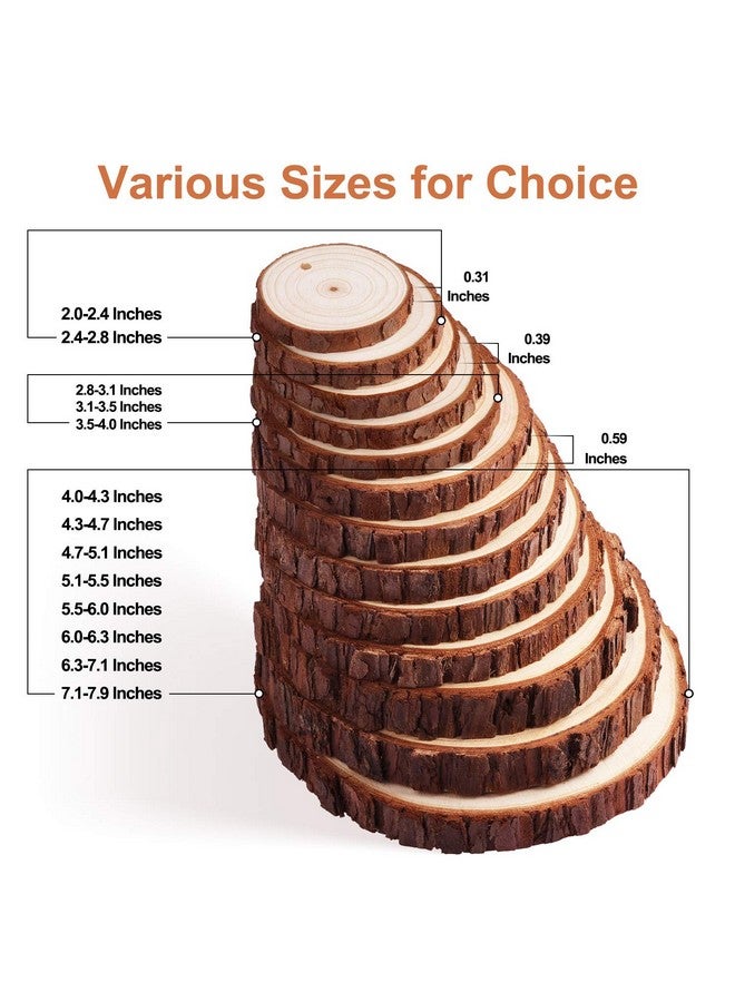Fuyit Natural Wood Slices 30 Pcs 2.4-2.8 Inches Craft Wood Kit Unfinished Predrilled With Hole Wooden Circles Tree Slices For Arts And Crafts Christmas Ornaments Diy Crafts - Image 5