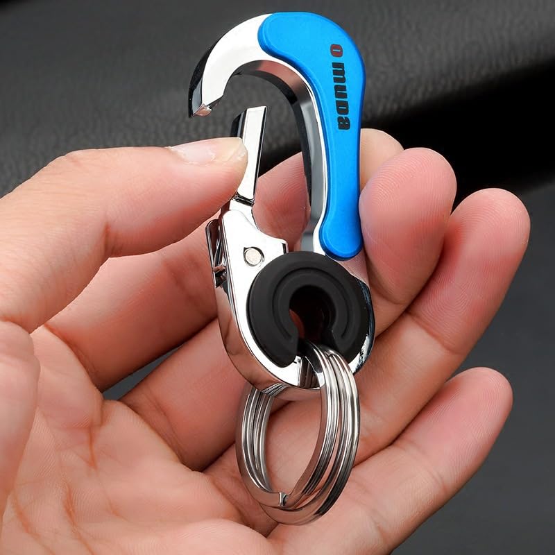 TechPro Stainless Steel Keychain Heavy Duty For Men And Women, Blue - Image 2