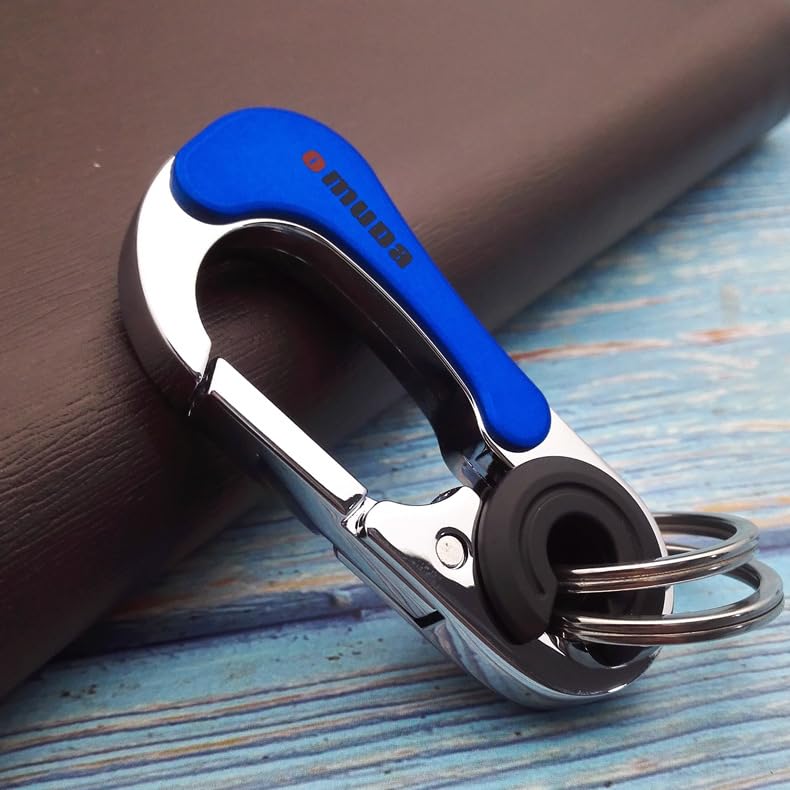 TechPro Stainless Steel Keychain Heavy Duty For Men And Women, Blue - Image 1