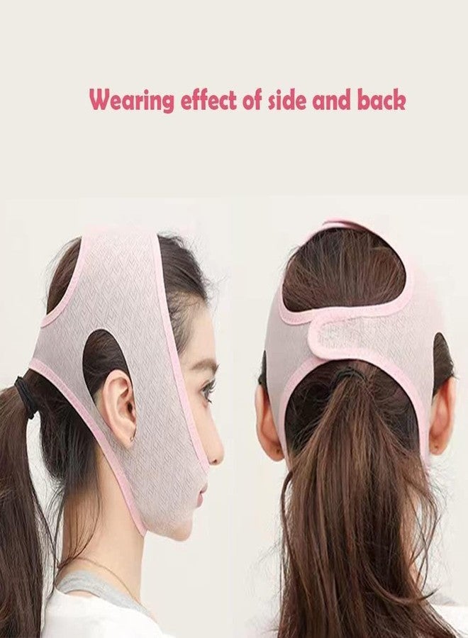 PANDANUS Facial Slimming Belt, Double Chin Reducer Reusable V-Shape Face Mask for Men & Women Facial Shaped UP Lift Belt, Slim Cheeks Lifting Jaw Line Shaper Anti Wrinkle Strap Elastic Face (1 Pcs) - Image 4