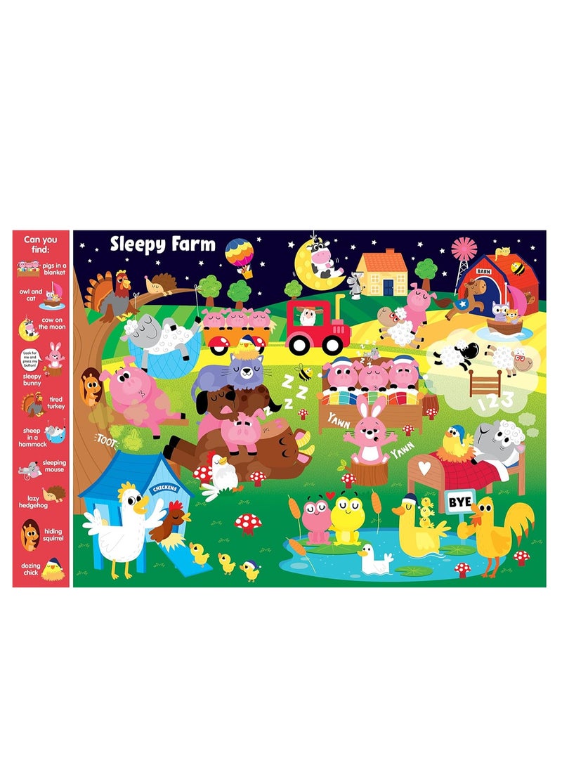 Search and Find Silly Farm – 10 Button Sound Board Book for Toddlers and Children – Educate Engage and Identify Farm Animals and Their Noises with Interactive Activity Kids Book (Search & Find) Board book  - Image 2