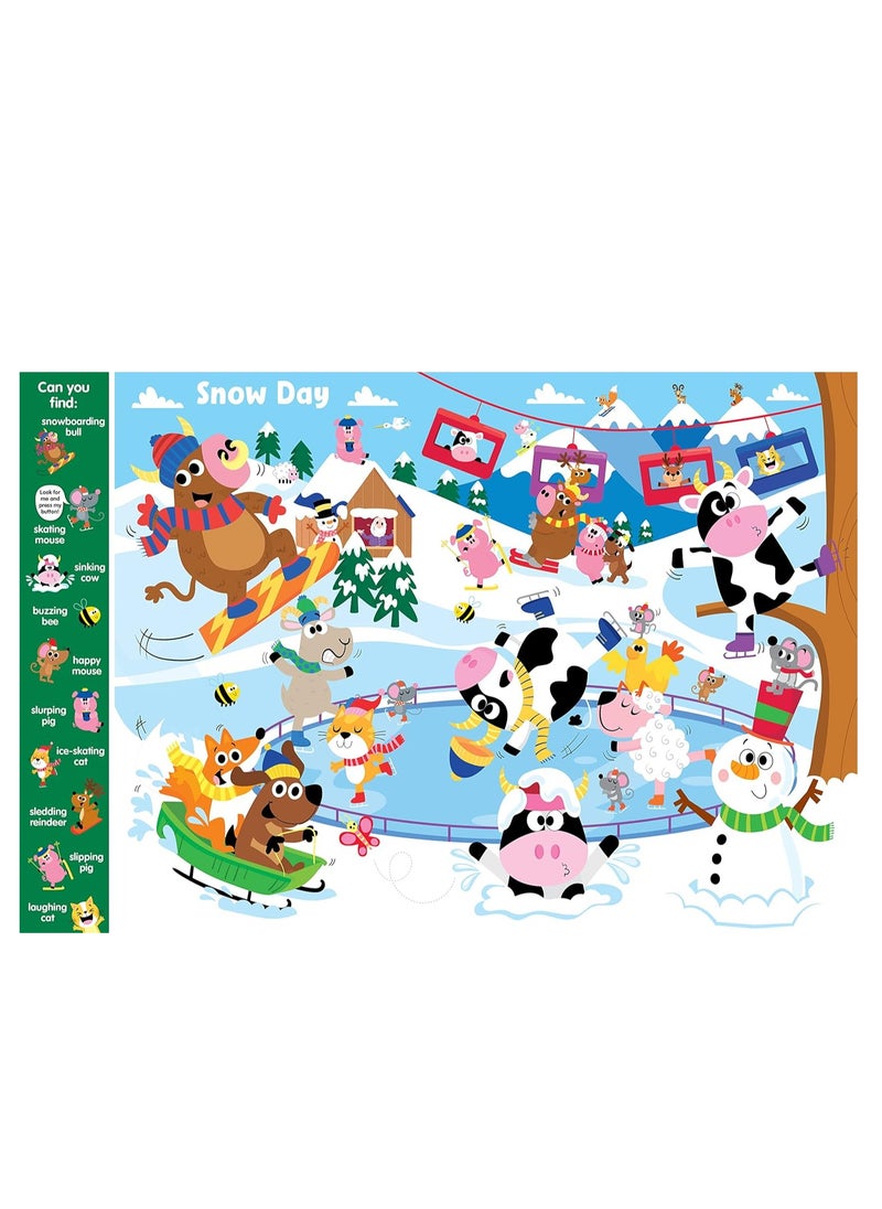 Search and Find Silly Farm – 10 Button Sound Board Book for Toddlers and Children – Educate Engage and Identify Farm Animals and Their Noises with Interactive Activity Kids Book (Search & Find) Board book  - Image 3