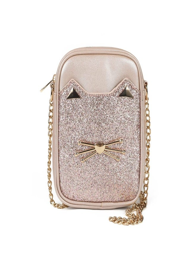 AFKOMST Cute Crossbody Purse for Teen Girls Sparkly Cat Purse and Small Crossbody Bags for Women Gift with Chain Strap - Image 1