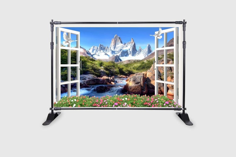 Backdropon خلفيات تصوير شلال روكي خلفية طبيعية ستارة قماش خلفية عيد ميلاد خلفية دائمة لزينة كشك التصوير حجم 5 أقدام ارتفاع و 8 أقدام عرض (5 * 8) - Image 2