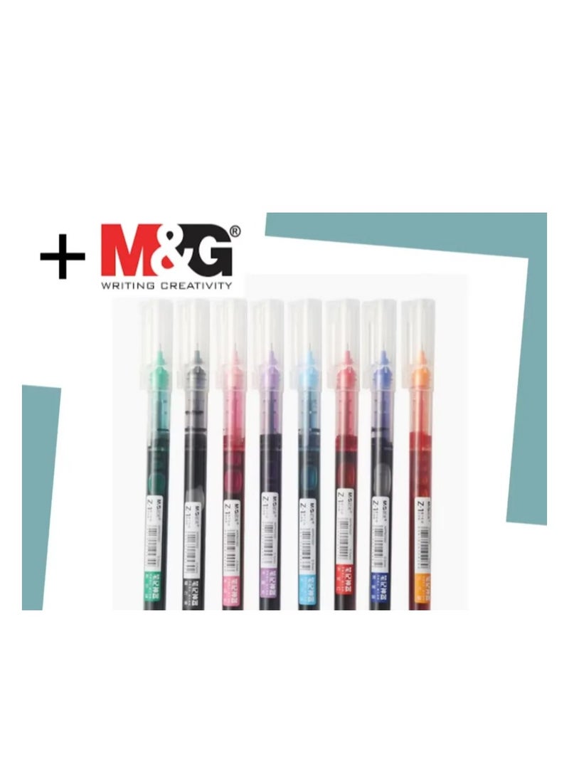 ام اند جي - M&G Chenguang Liquid Roller Gel Pen Pipe Tip 0.5mm Z-1 - 8 colors - No:ARPM2073 - Image 1