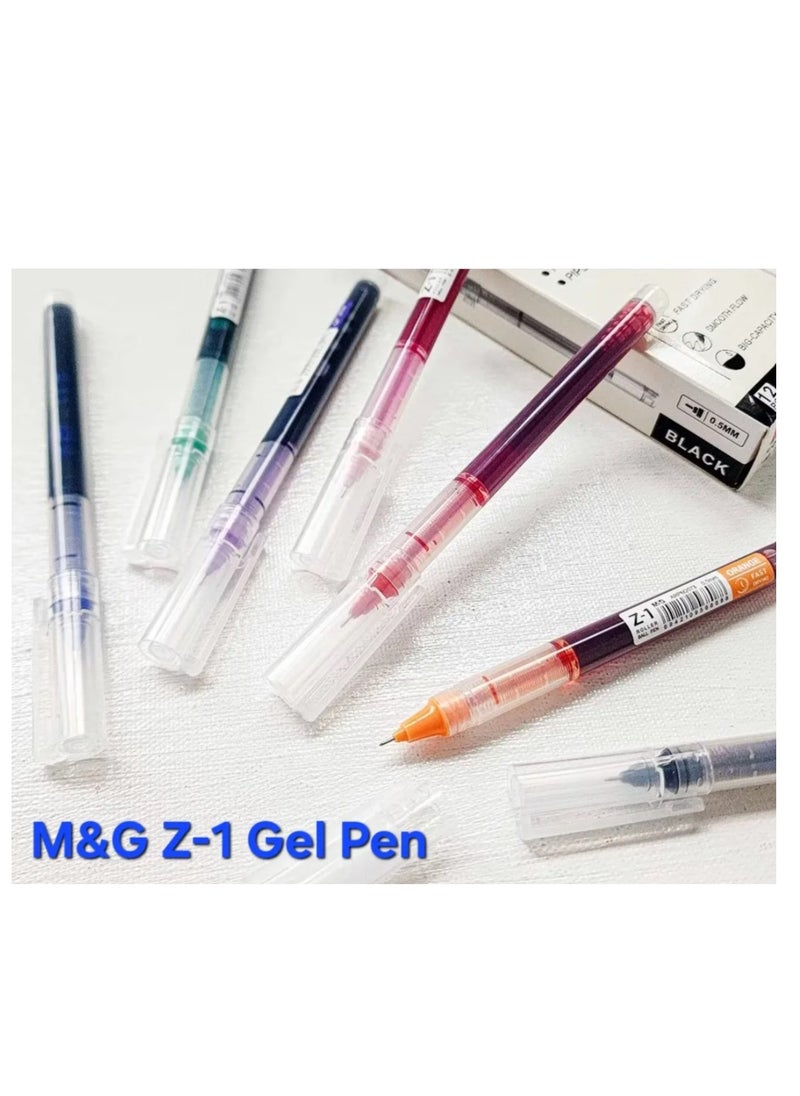 ام اند جي - M&G Chenguang Liquid Roller Gel Pen Pipe Tip 0.5mm Z-1 - 8 colors - No:ARPM2073 - Image 1