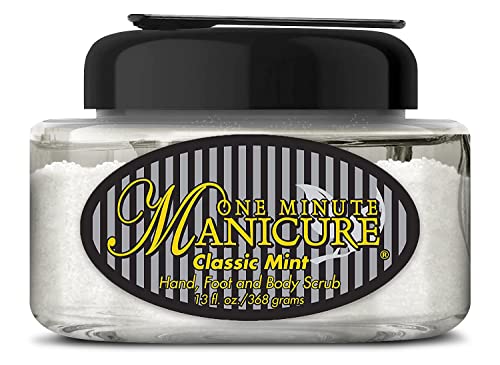 One Minute Manicure "One Minute Manicure ï¿½ Moisturizing Salt Scrub ï¿½ 13 oz ï¿½ Professionally Formulated To Exfoliate, Recondition & Moisturize Skin ï¿½ Enhanced With Botanical Oils & Natural Sea Salts (Classic Mint)" - Image 1