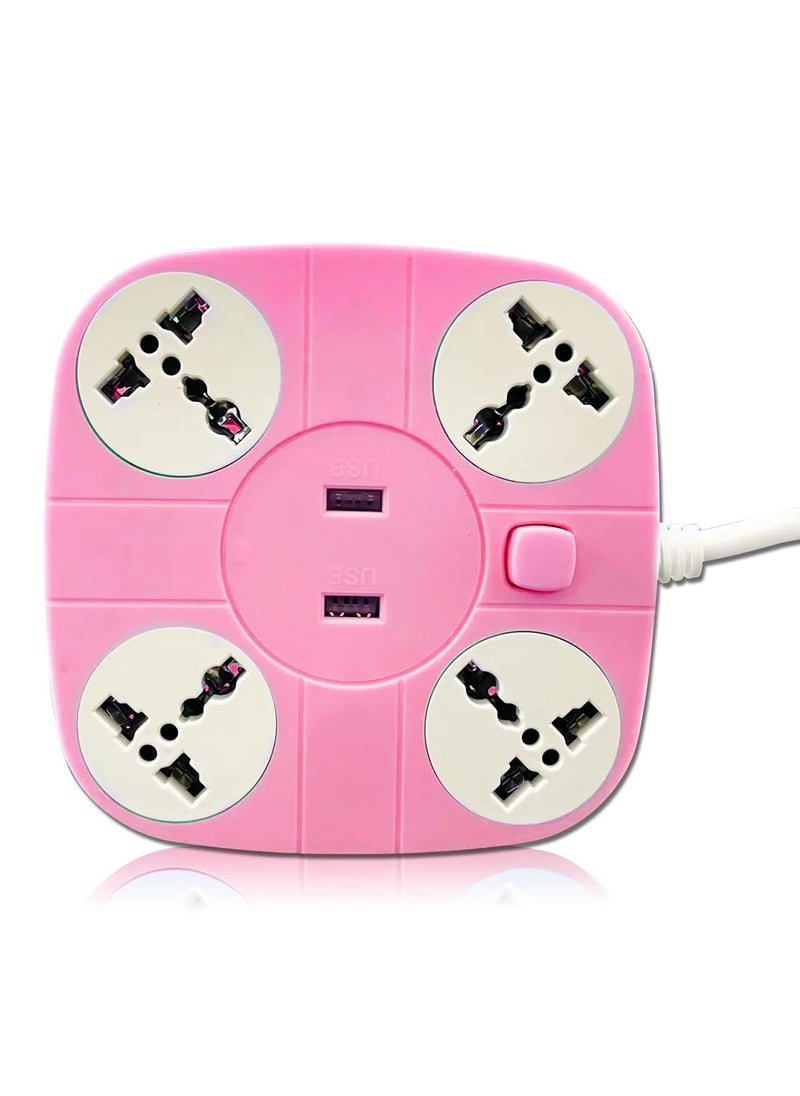 Generic Gadgets World ExtensionCordBoardSwitchPower Strip with 2 USB Charging Ports and 4 Socket 10 Amp Heavy Duty for Multiple Devices Smartphone Tablet Laptop Multicolor  - Image 1
