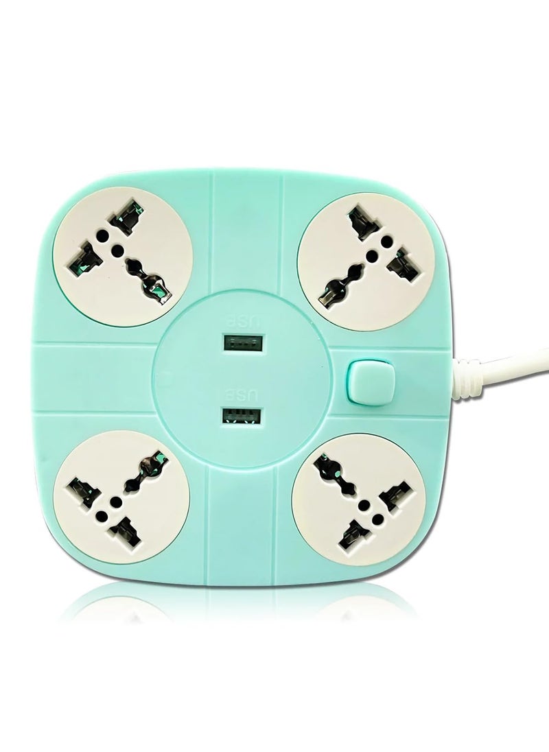 Generic Gadgets World ExtensionCordBoardSwitchPower Strip with 2 USB Charging Ports and 4 Socket 10 Amp Heavy Duty for Multiple Devices Smartphone Tablet Laptop Multicolor  - Image 2