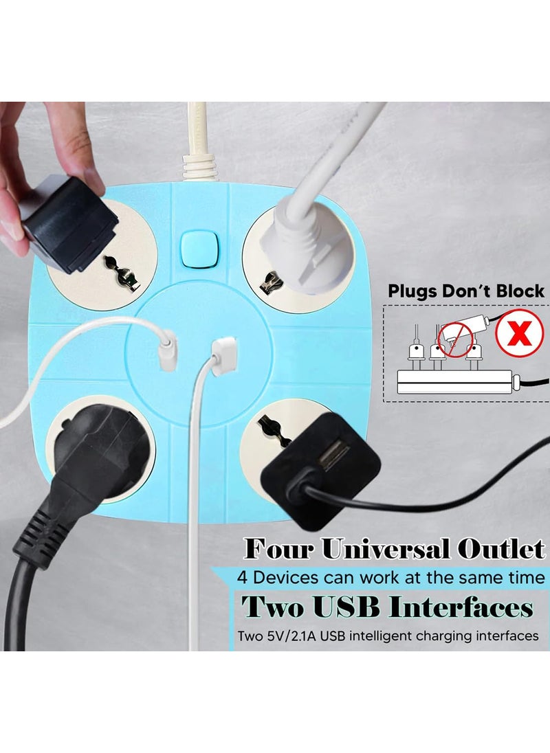 Generic Gadgets World ExtensionCordBoardSwitchPower Strip with 2 USB Charging Ports and 4 Socket 10 Amp Heavy Duty for Multiple Devices Smartphone Tablet Laptop Multicolor  - Image 4