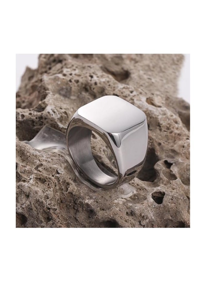 Fayrouz Jewellery - Fayrouz Jewelry Men's Stainless Steel Square Designs Rings for Men, Thumb Pinky Ring, Men's Ring for Boys - Image 1