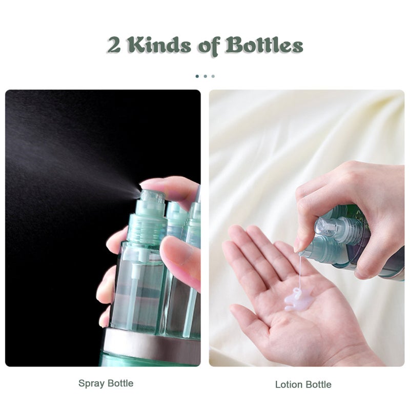 6 in 1 Travel Dispenser Containers for Lotion Shampoo Cosmetics Leak-proof Rotatable Refillable Travel Bottles Set Organizer - Image 3