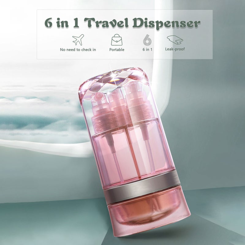 6 in 1 Travel Dispenser Containers for Lotion Shampoo Cosmetics Leak-proof Rotatable Refillable Travel Bottles Set Organizer - Image 5
