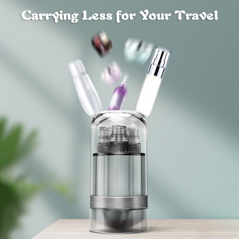 6 in 1 Travel Dispenser Containers for Lotion Shampoo Cosmetics Leak-proof Rotatable Refillable Travel Bottles Set Organizer - Image 4