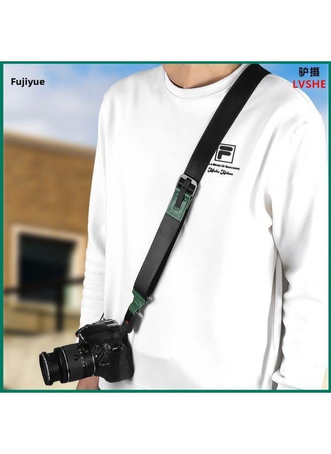 Generic Camera Quick-release Strap Crossbody Shoulder Adjustable Non-slip Decompression Neck Lanyard Compatible With PD Digital Camera Accessories-Body Color:Athens Black/green Leather Quick Release Wrist Strap Compatible With Pd  - Image 5