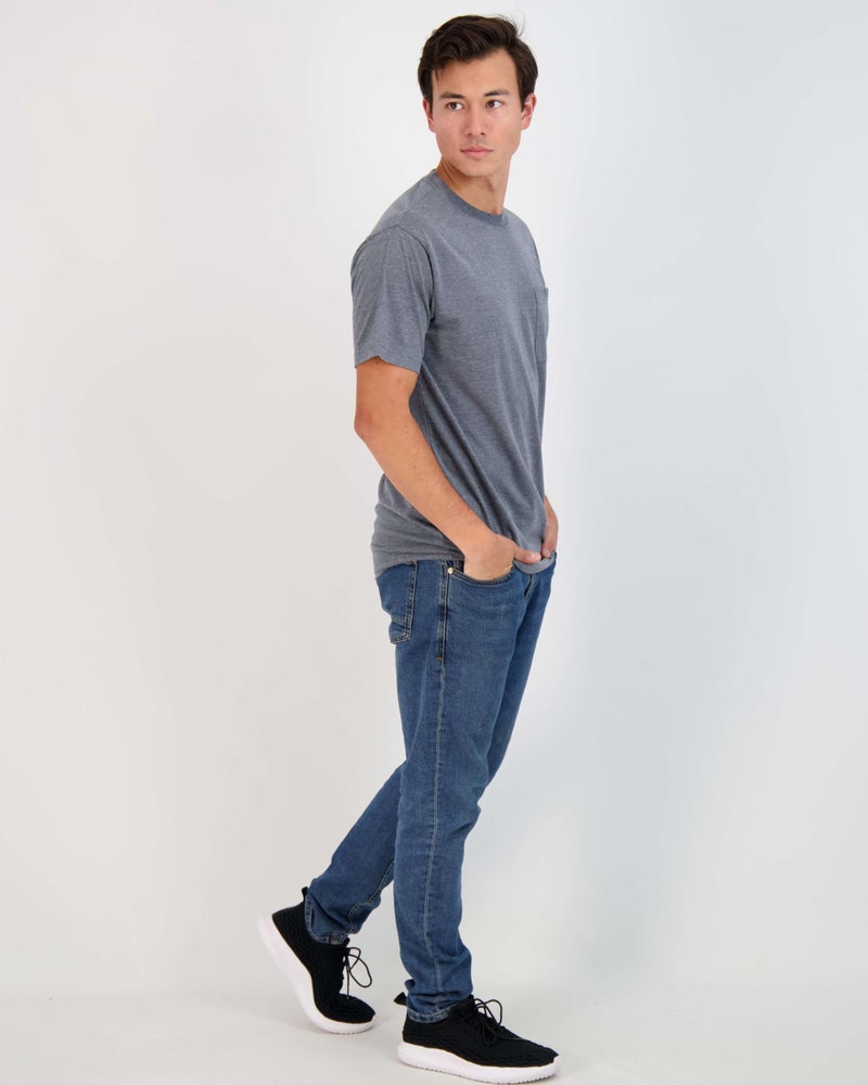 REALESSENTIALS Real Essentials 4 Pack: Men's Cotton Performance Short Sleeve Crew Neck Pocket T-Shirt Athletic Top (Available in Big & Tall)-Set 7,L - Image 5