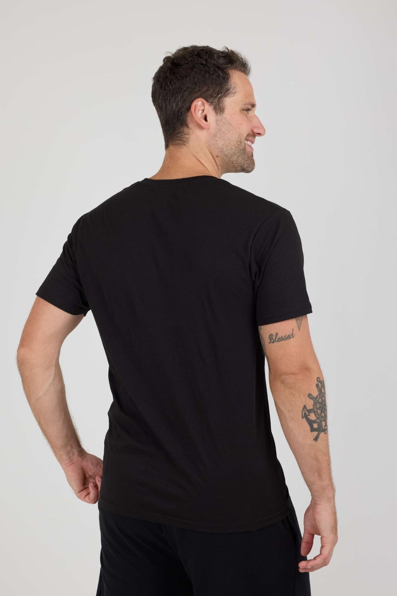 REALESSENTIALS Real Essentials 4 Pack: Men's Cotton Performance Short Sleeve Crew Neck Pocket T-Shirt Athletic Top (Available in Big & Tall)-Set 7,L - Image 3