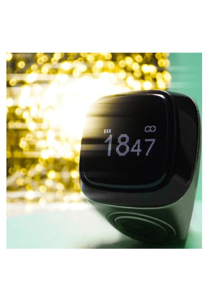 Smart Tasbih Zikr Ring Metal 20MM Dark Green - Image 5