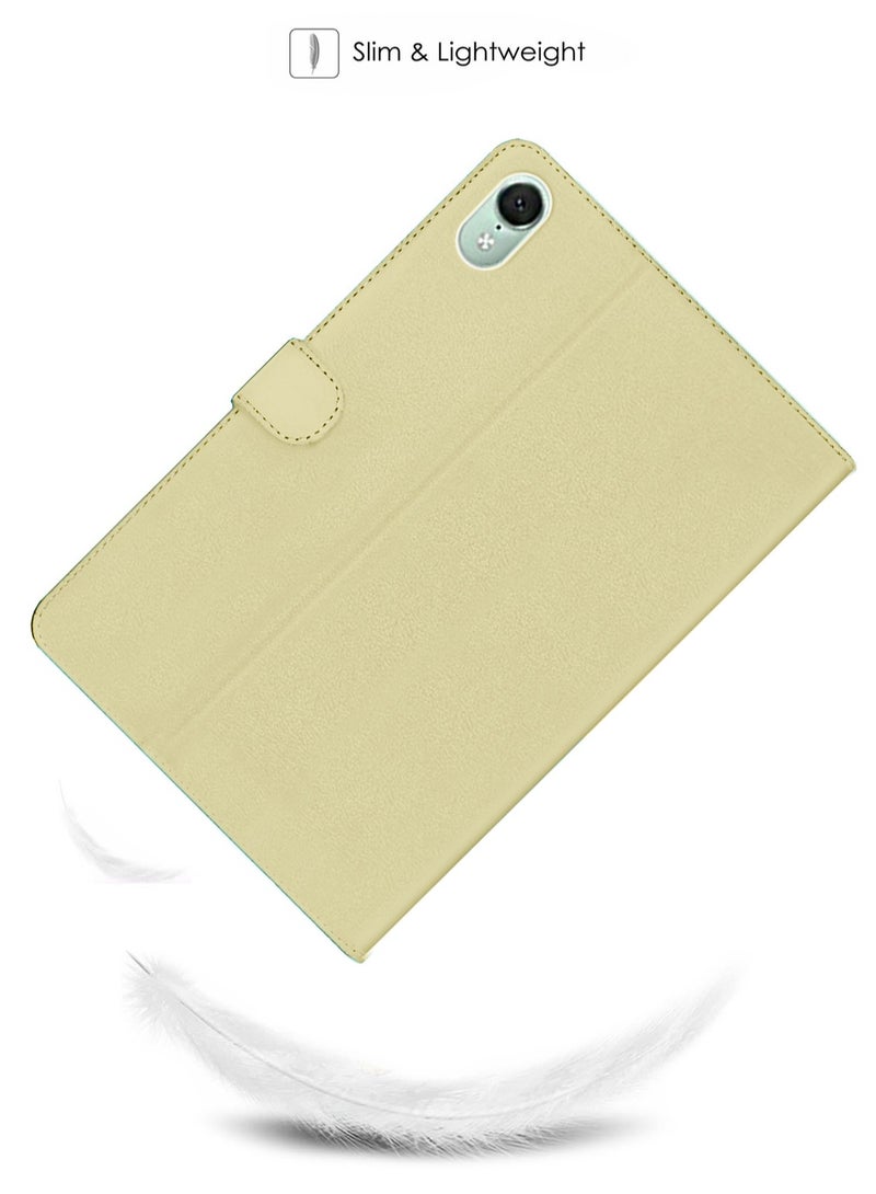 OMAKER PU Leather Magnetic Closure Flip Case Cover For Huawei MatePad Air 4G 11.5 Inch 2023 / Huawei MatePad 11.5 Inch 2023 Gold - Image 3
