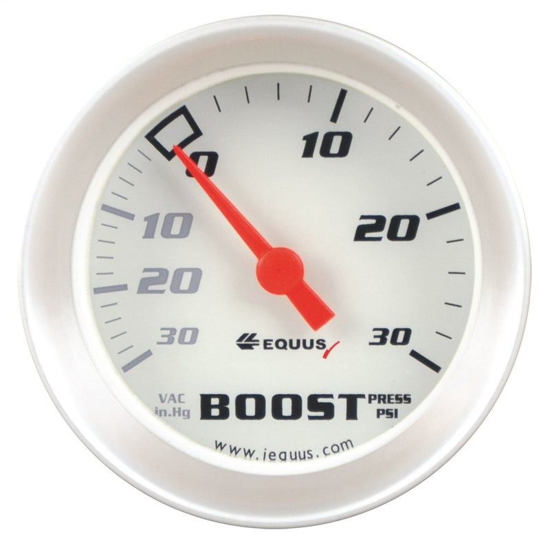 Equus 8257 2" Vacuum/ Boost Gauge, White with Aluminum Bezel - Image 4