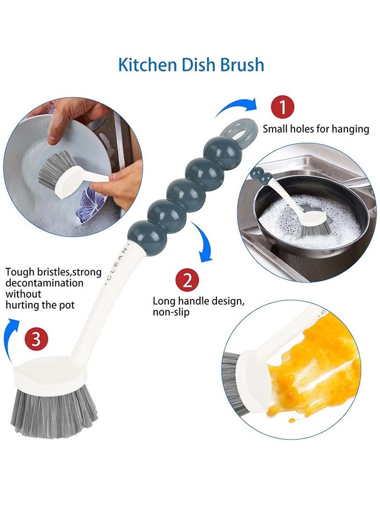 YIM-VIBEHAUS 4 PCS Cleaning Brush Set, Toilet Brush with Handle, Multipurpose Bathroom Brush for Shoes, Bathroom, Tub, Toilet - Image 2