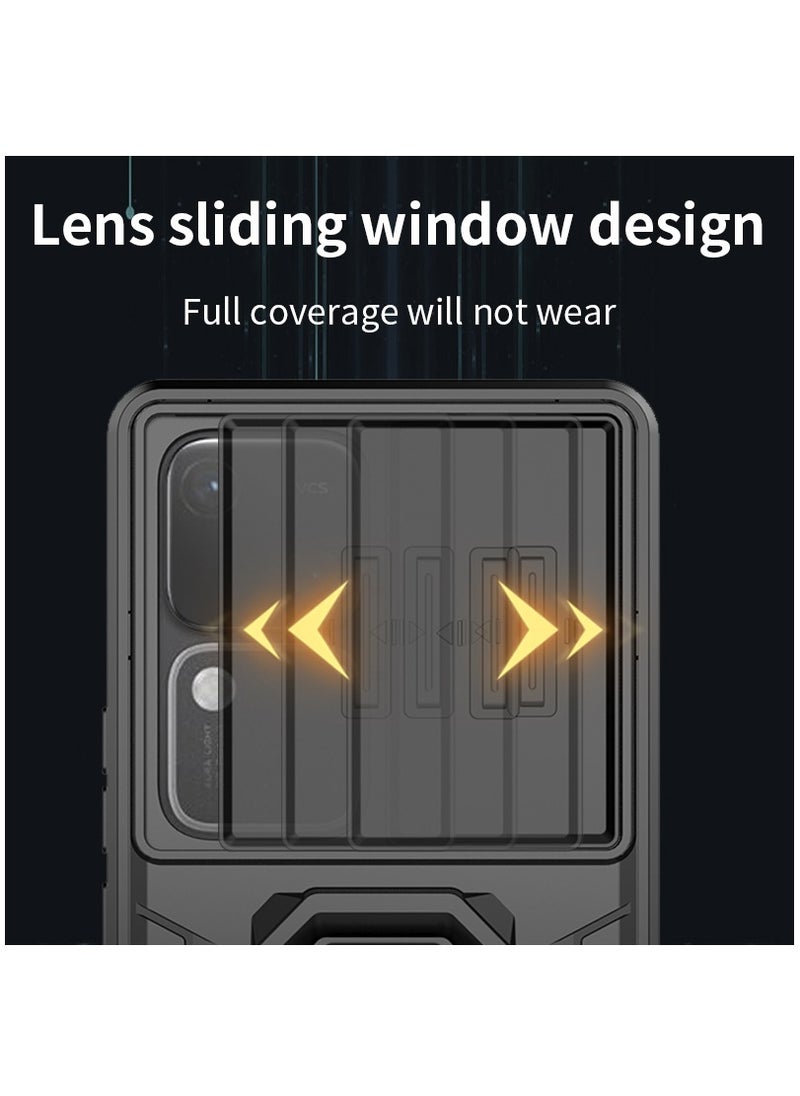 Fankalo Phone Case for vivo S18/V30/V30 Pro with Slide Camera Cover Military Grade Drop Protective Phone Case with Magnetic Car Mount Holder  - Image 3