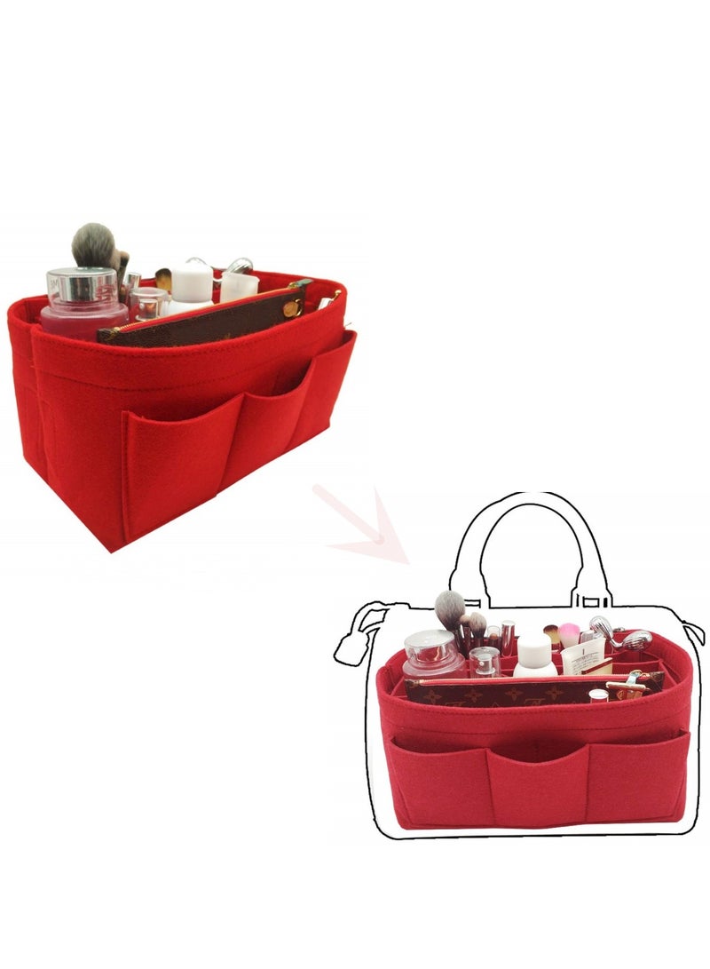 XiuWoo Felt Purse Insert Bag Cosmetic Makeup Organizer Bag In Bag For Handbag Purse Organizer Fits Speedy Neverfull  for Womens Handbag Travel Tote Hobo Bag Storage Purse Liner Divider for Any Brand Tote  - Image 1