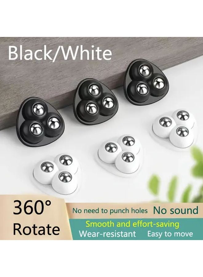16Pcs Black Self Adhesive Casters 360 Degree Rotating Silent Pulley Wheels For Furniture - Image 2