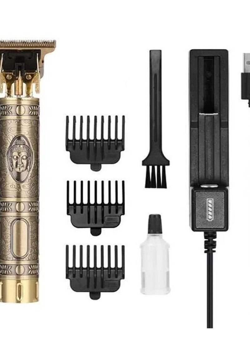 Professional Rechargeable Electric Hair Trimmer Kit Gold - Image 1