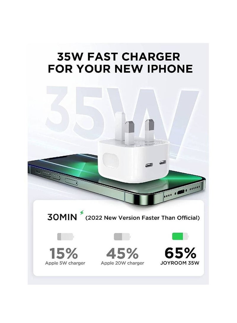Earldom 3 Pin Dual Port 35W USB-C Power Adapter - Image 3