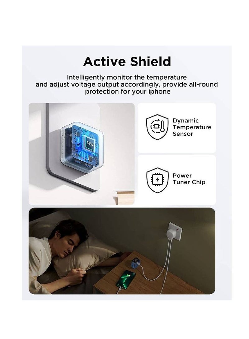 Earldom 3 Pin Dual Port 35W USB-C Power Adapter - Image 4