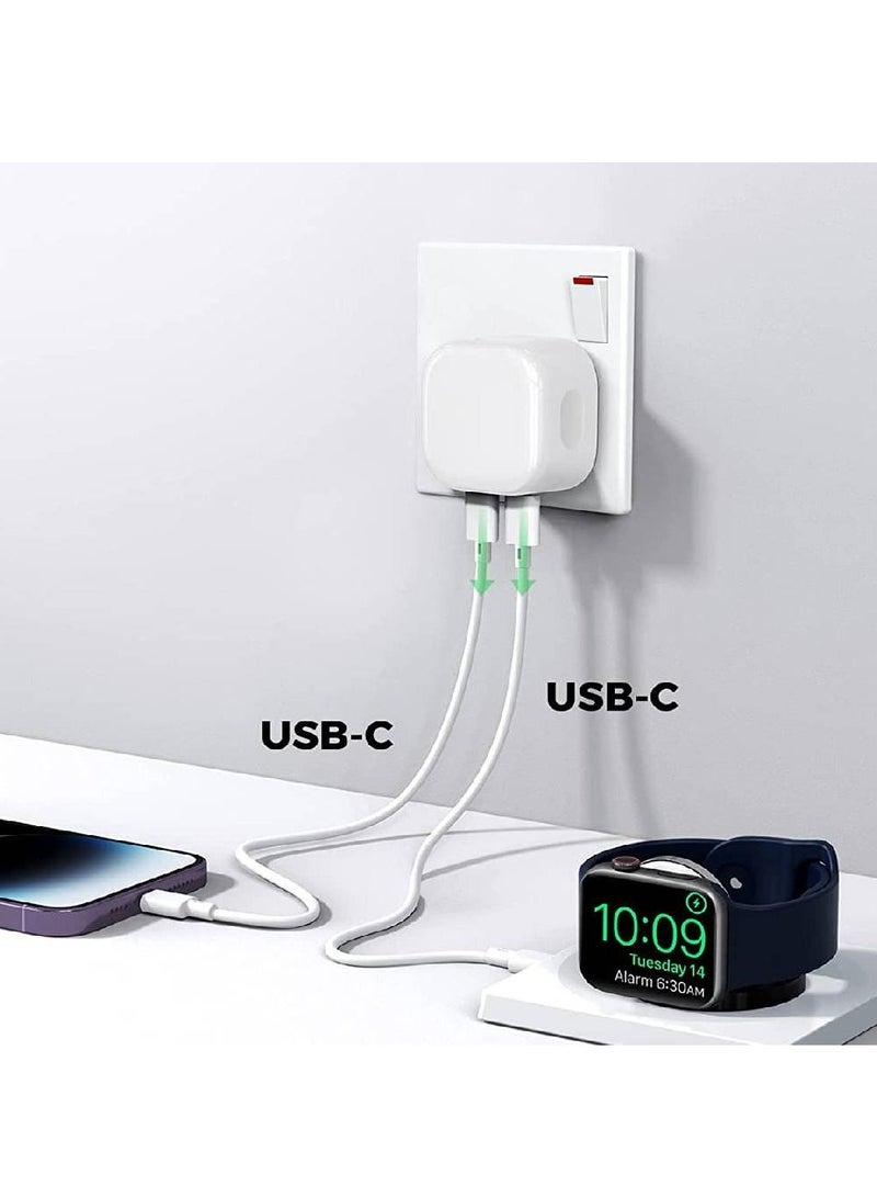 Earldom 3 Pin Dual Port 35W USB-C Power Adapter - Image 2