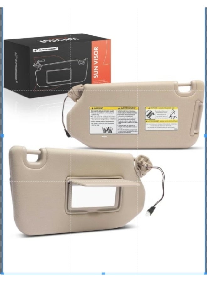 A-Premium Beige Sun Visor Set for Infiniti and Nissan - Image 4