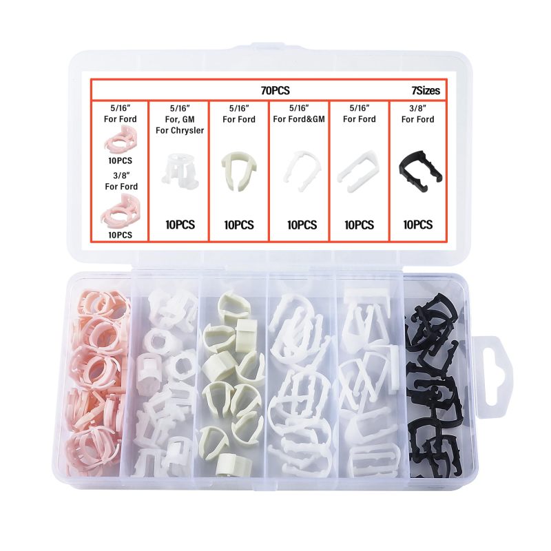 Fuel Line Repair Kit: 70pcs Premium Nylon Clips - Wide Compatibility, Convenient Storage, Time & Cost Saving Automotive Fuel Line Clips for DIY Car Repair, Automotive Repair - Image 1