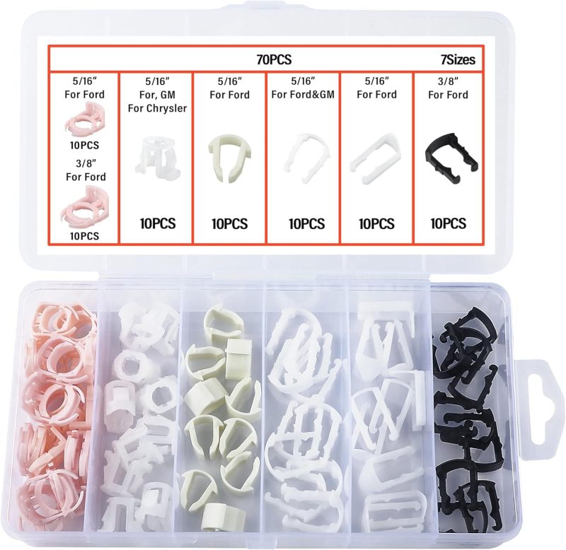 Fuel Line Repair Kit: 70pcs Premium Nylon Clips - Wide Compatibility, Convenient Storage, Time & Cost Saving Automotive Fuel Line Clips for DIY Car Repair, Automotive Repair - Image 3