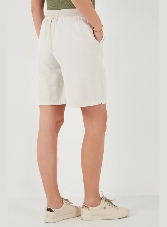 Lela  Lela Cotton Relaxed Fit High Waist Pocket Mini Shorts Women's SHORTS 668YP5384 for Women | Best Price UAE